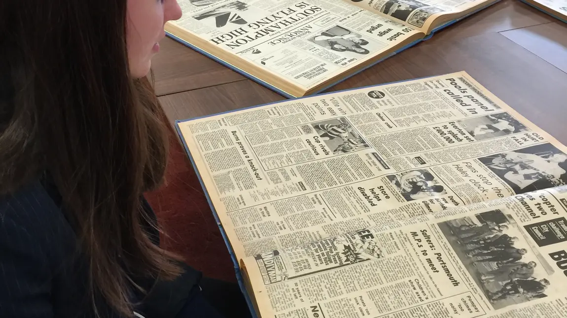 Students set to explore 40 years of provincial Punk in Pompey thanks to National Lottery support A student reads about the punk scene in old copies of the Portsmouth News