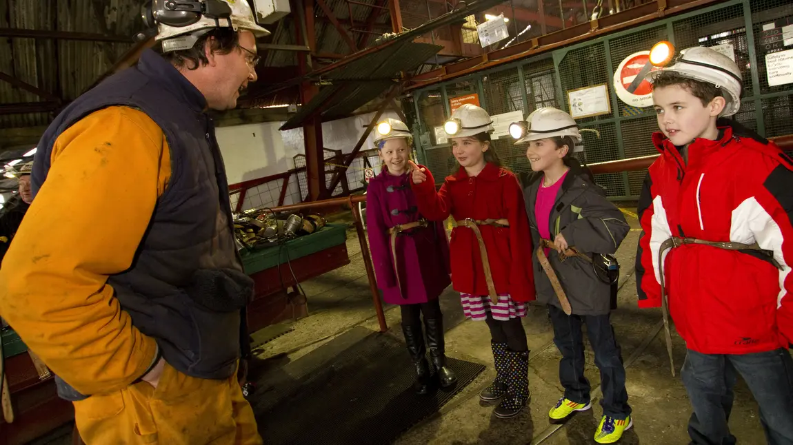 Children visit Big Pit National Mining Museum