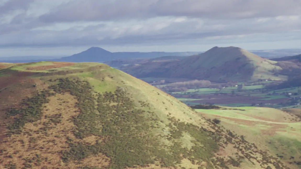 Panorama of the Shropshire Hills AONB 