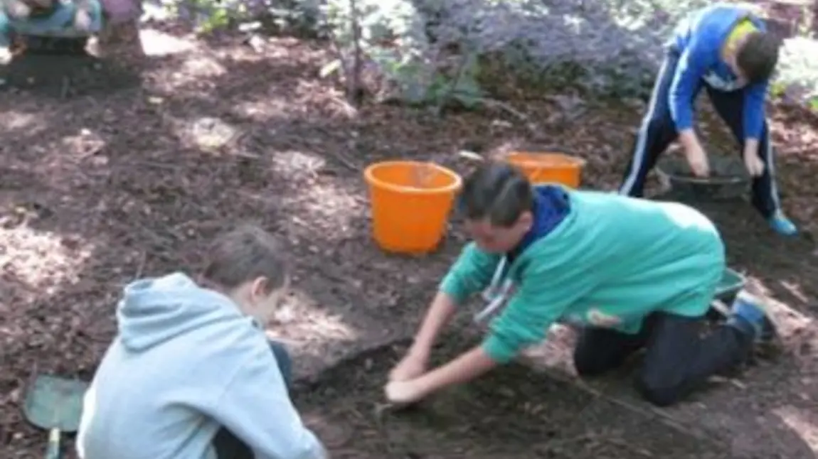 Bolton-on-Swale St. Mary’s Primary Church of England School children, unearthing the past