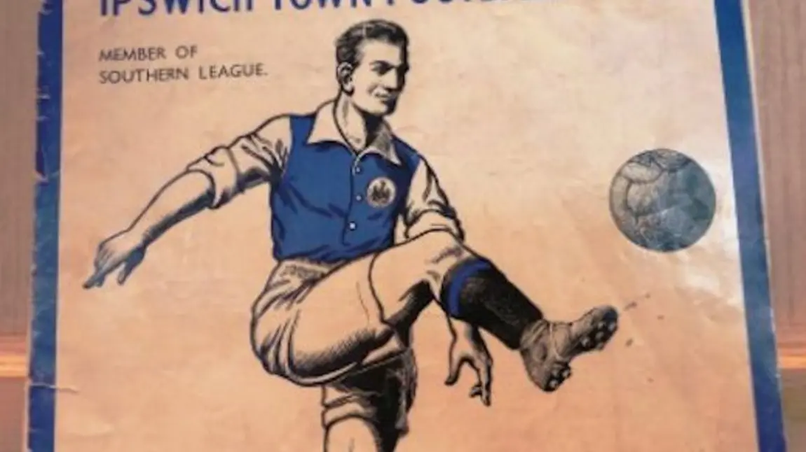 The front cover of a vintage football programme of Ipswich FC