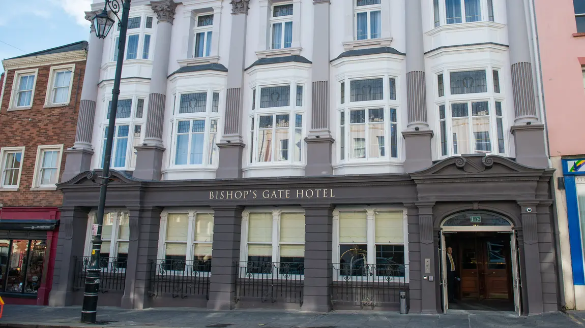 The exterior of the Bishop's Gate Hotel