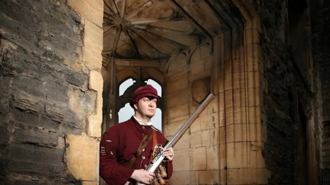 A soldier on guard at the new national civil war centre in Newark