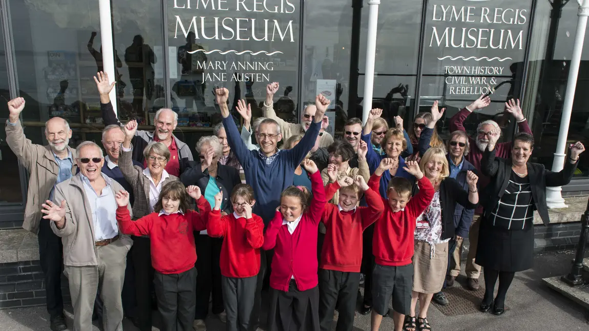 School children at the opening of the Mary Anning Wing