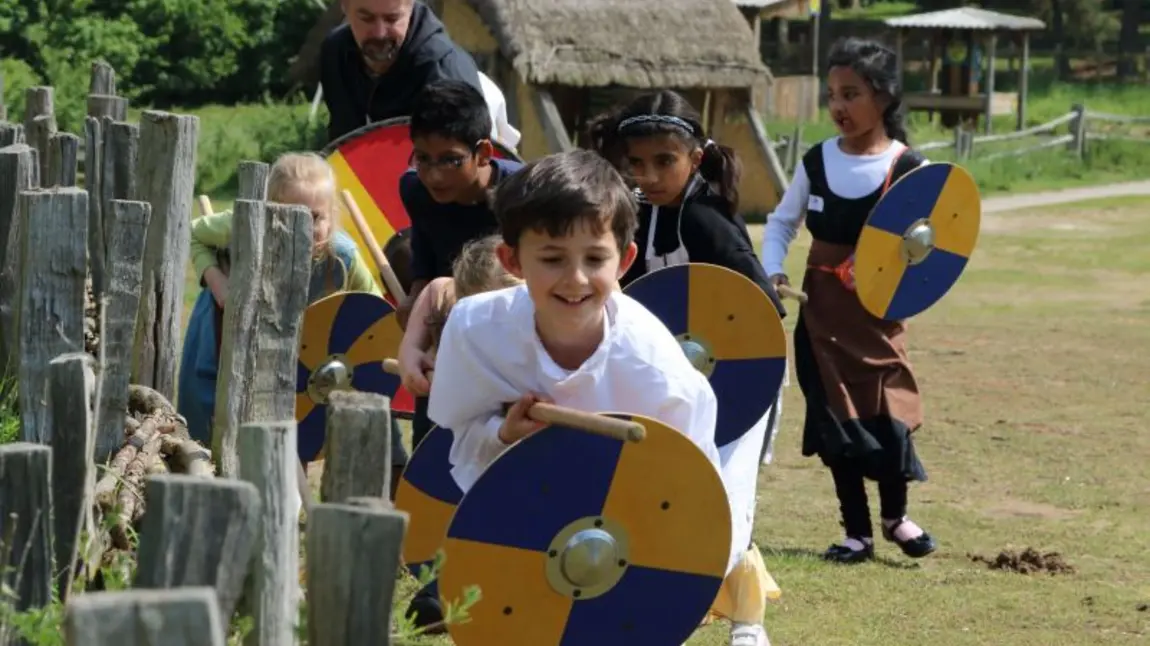 Children enjoying the Viking experience