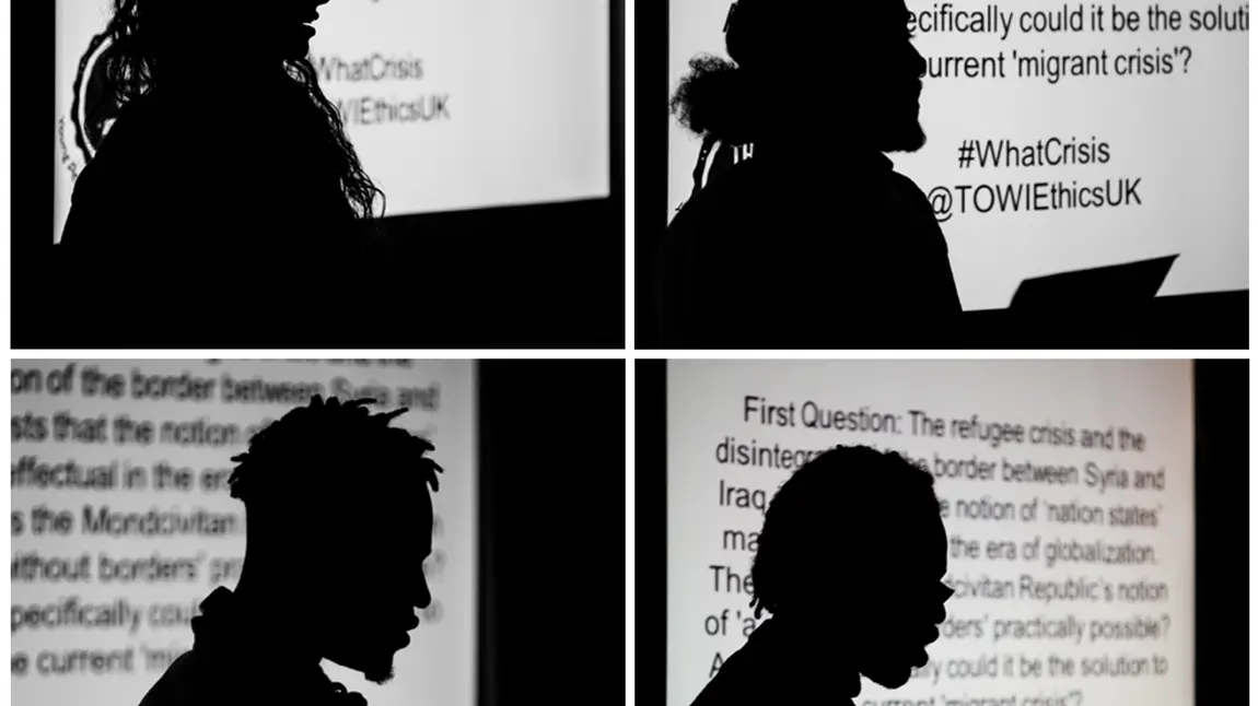 Silhouettes of young people