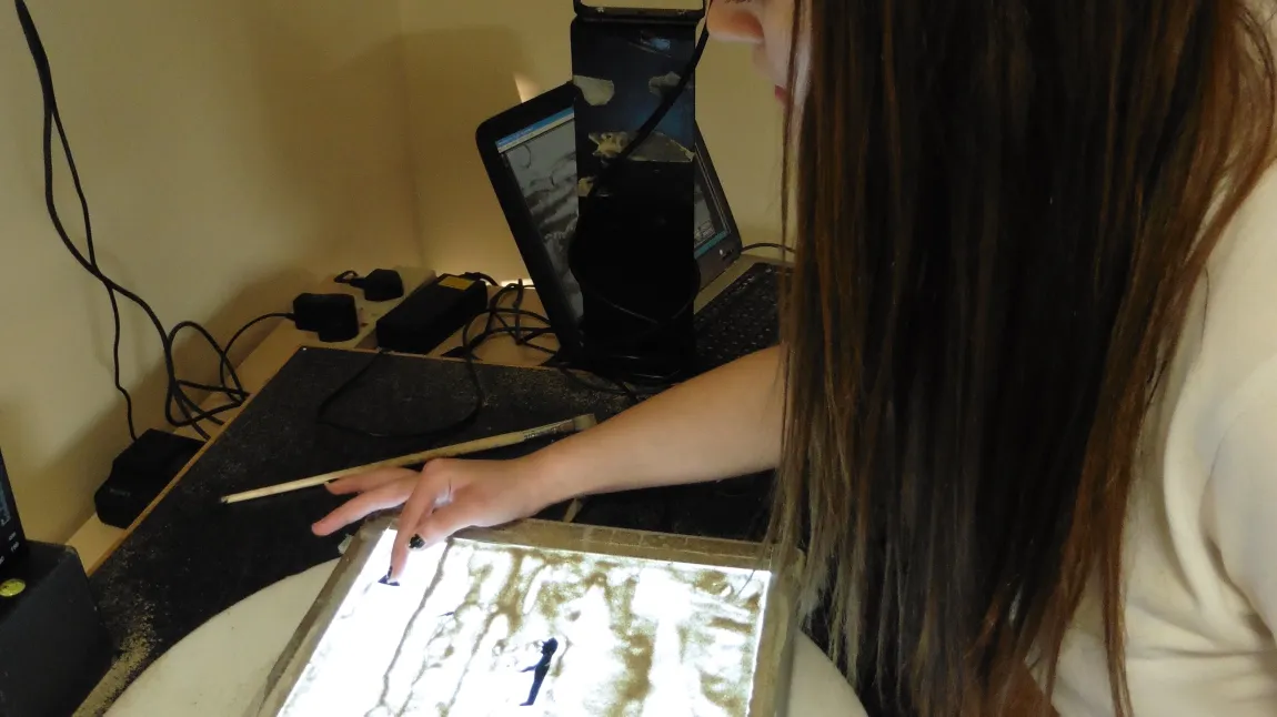 Kaylinn working on the animation