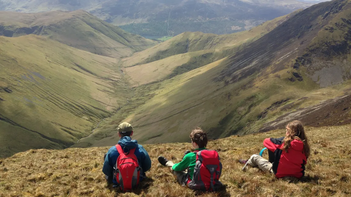 Three walkers admire the view in one of England's commons