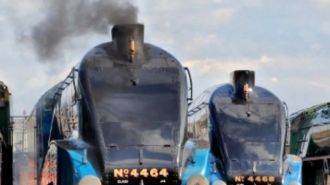 Locomotives outside the Barrow Hill Roundhouse