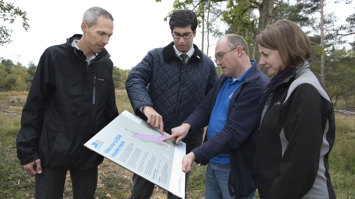 Ranil Jayawardena MP discussing the work being undertaken at the reserve