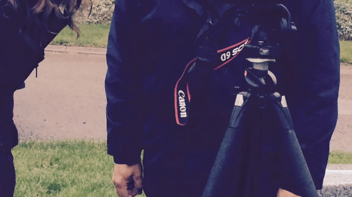 Lauren Sears and Kurt Barling use camera