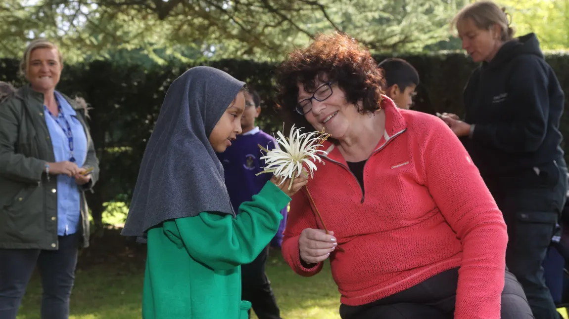 Ros Kerslake visits primary school children taking part in a Forest School workshop in Burnley