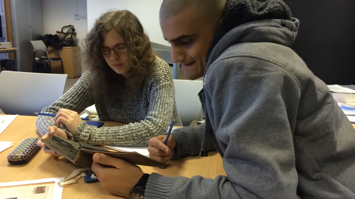 Student research the First World War