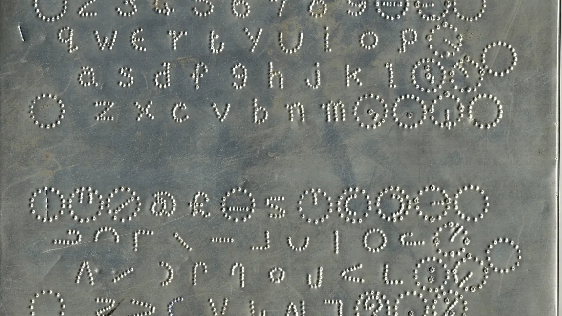A moonboard used to teach blind people to read from the 1850s