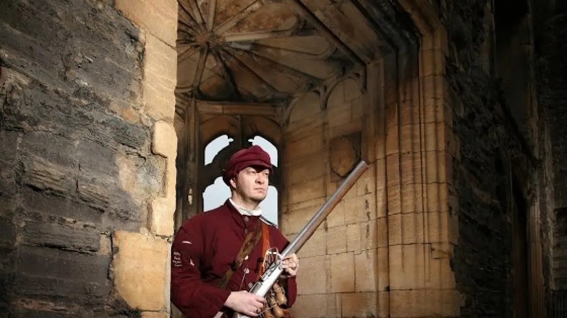 A soldier on guard at the new national civil war centre in Newark
