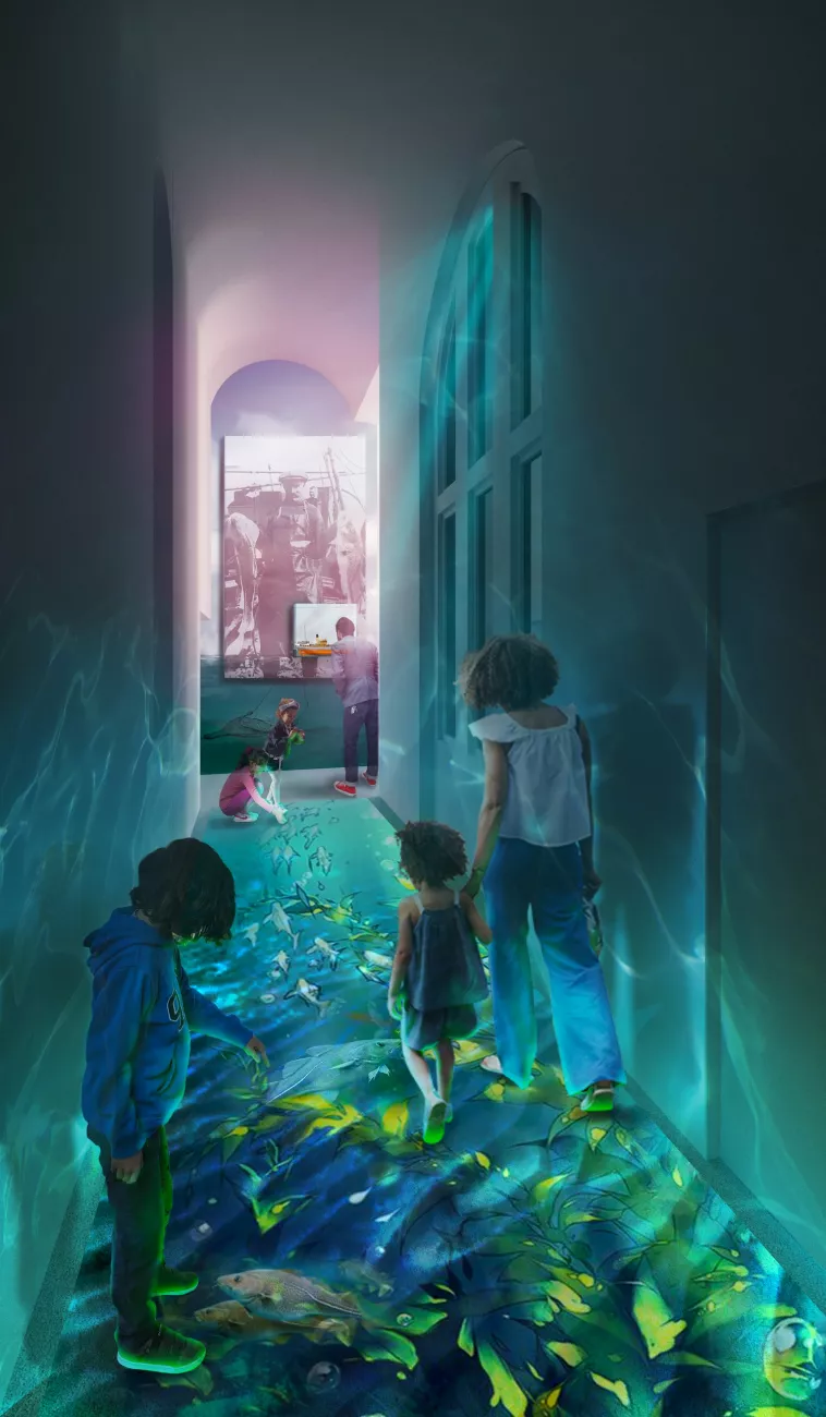 Walking under the sea.jpg Children in maritime attraction