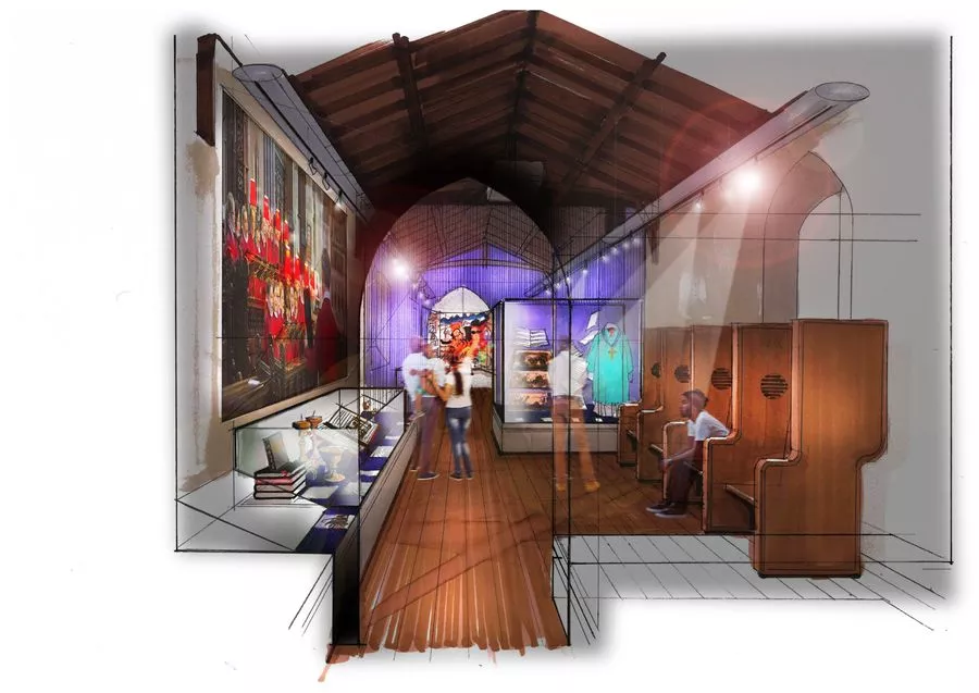 Concept art of Exeter Cathedral's New Treasures Exhibition